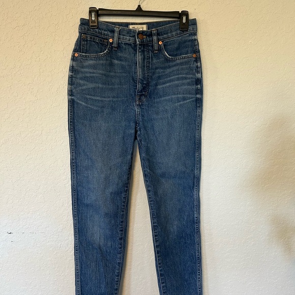 Classic Madewell High Rise Stovepipe Blue Jeans Size 28 - Picture 2 of 9